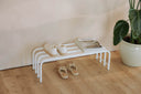 Shoe rack Camo – stainless steel design in Black, Cashew or White