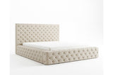 Designer Polsterbett Siena in Samt – Beige