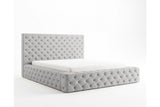 Designer Polsterbett Siena in Samt – Hellgrau