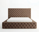 Designer Polsterbett Siena in Samt – Braun