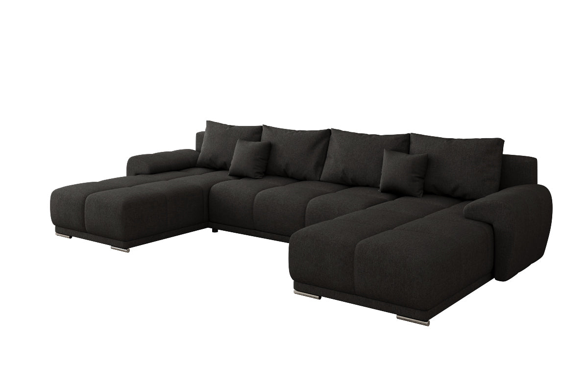 Designer sofa Leni U with sleeping and folding function in fabric
