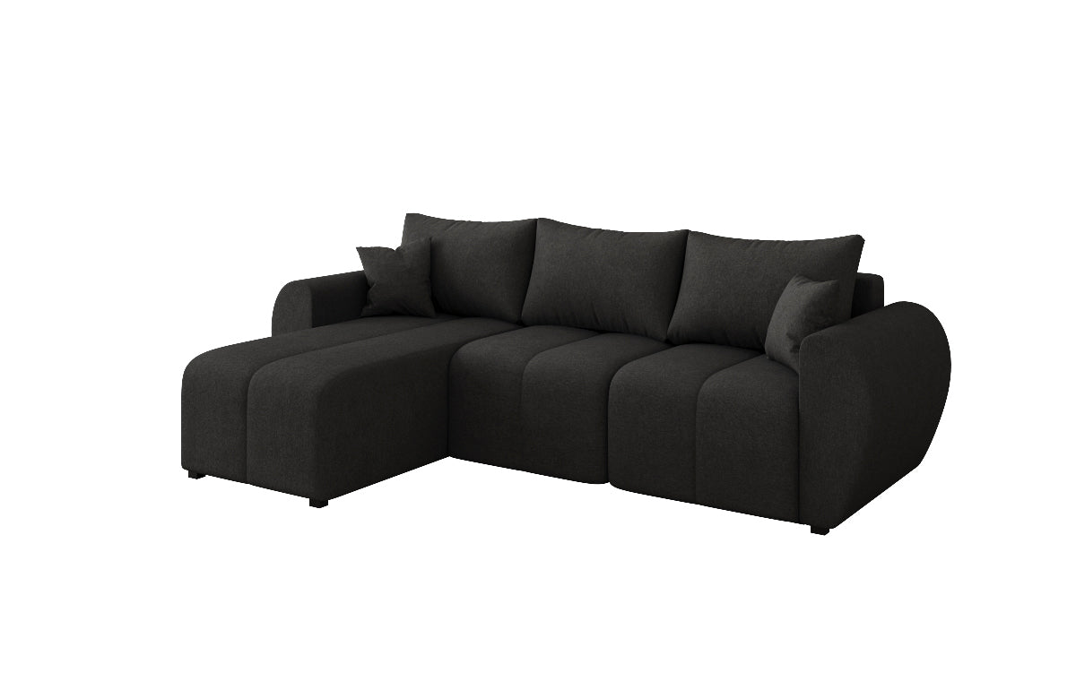 Designer sofa Sorella L with sleeping and folding function in fabric