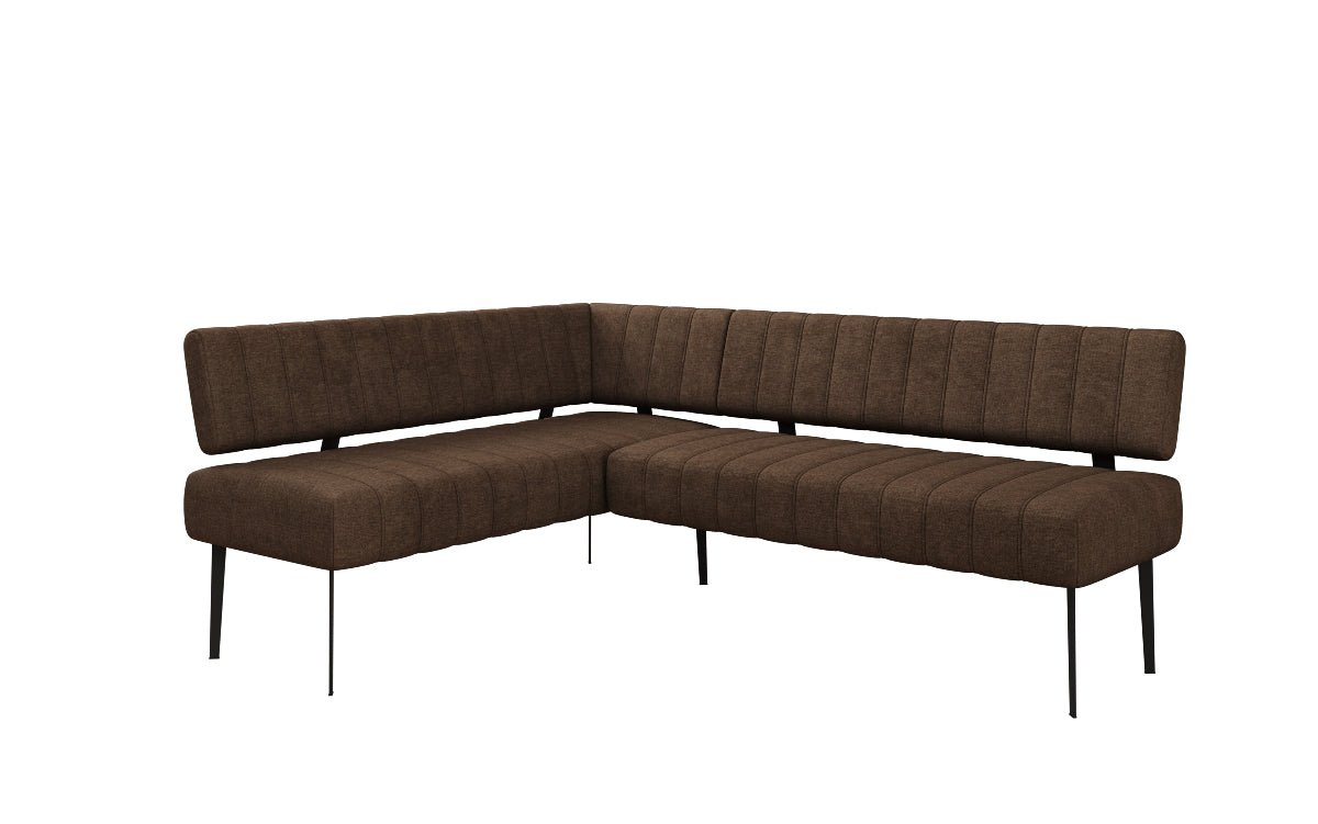 Upholstered Montero Dining Bench in Durable Fabric with Metal Legs