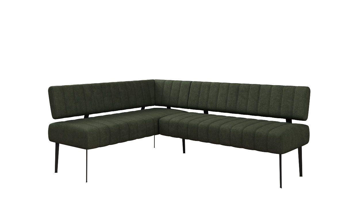 Upholstered Montero Dining Bench in Durable Fabric with Metal Legs