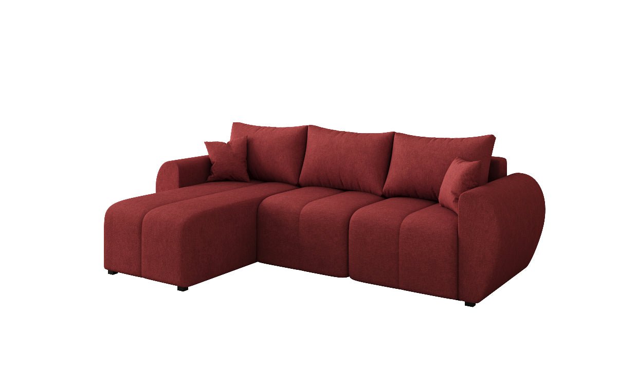 Designer sofa Sorella L with sleeping and folding function in fabric