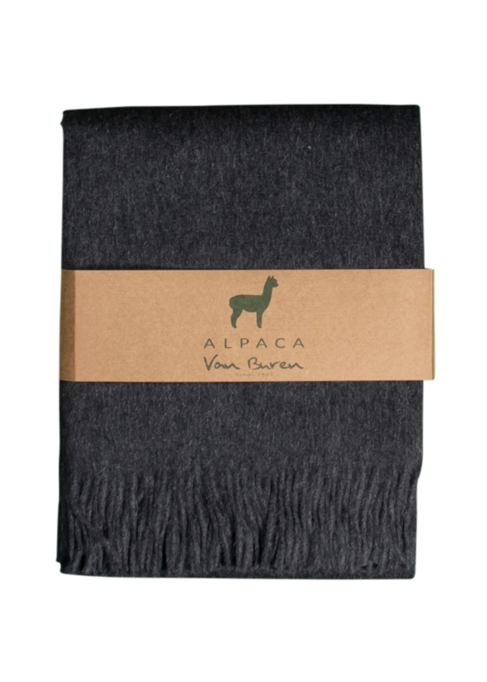 Alpaca Bedspread Nerin - Pure Alpaca Wool in Anthracite - 200x150 cm
