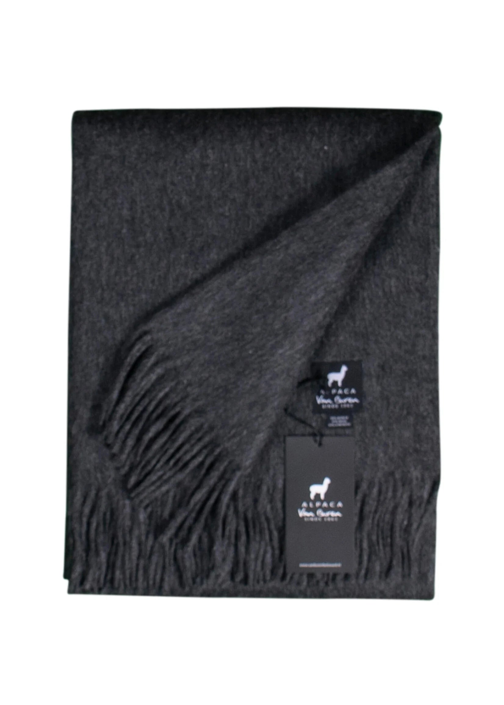 Alpaca Bedspread Nerin - Pure Alpaca Wool in Anthracite - 200x150 cm
