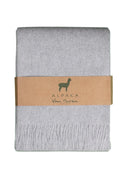 Alpaca Bedspread Inari - Pure Alpaca Wool in Light Gray - 200x150 cm