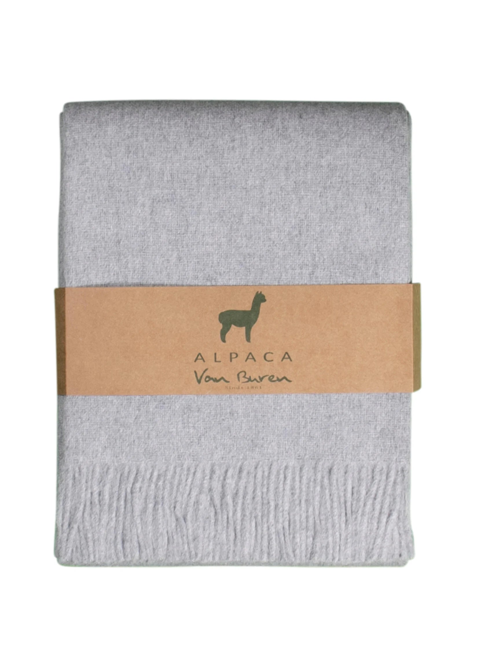 Alpaca Bedspread Inari - Pure Alpaca Wool in Light Gray - 200x150 cm