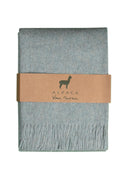 Alpaka Tagesdecke Ylva - Reine Alpakawolle in Vintage Blau - 200x150 cm