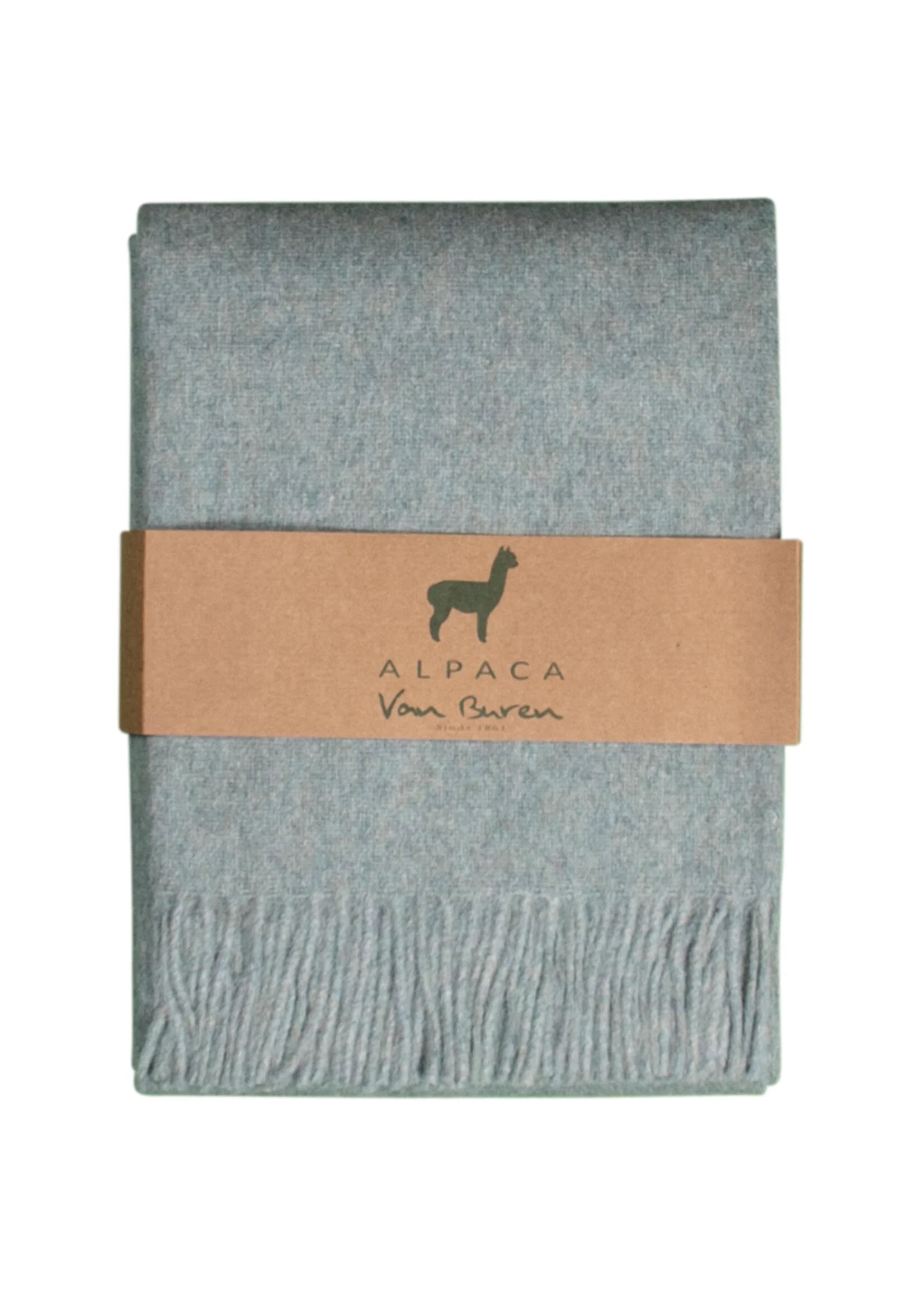 Alpaca Bedspread Ylva - Pure Alpaca Wool in Vintage Blue - 200x150 cm