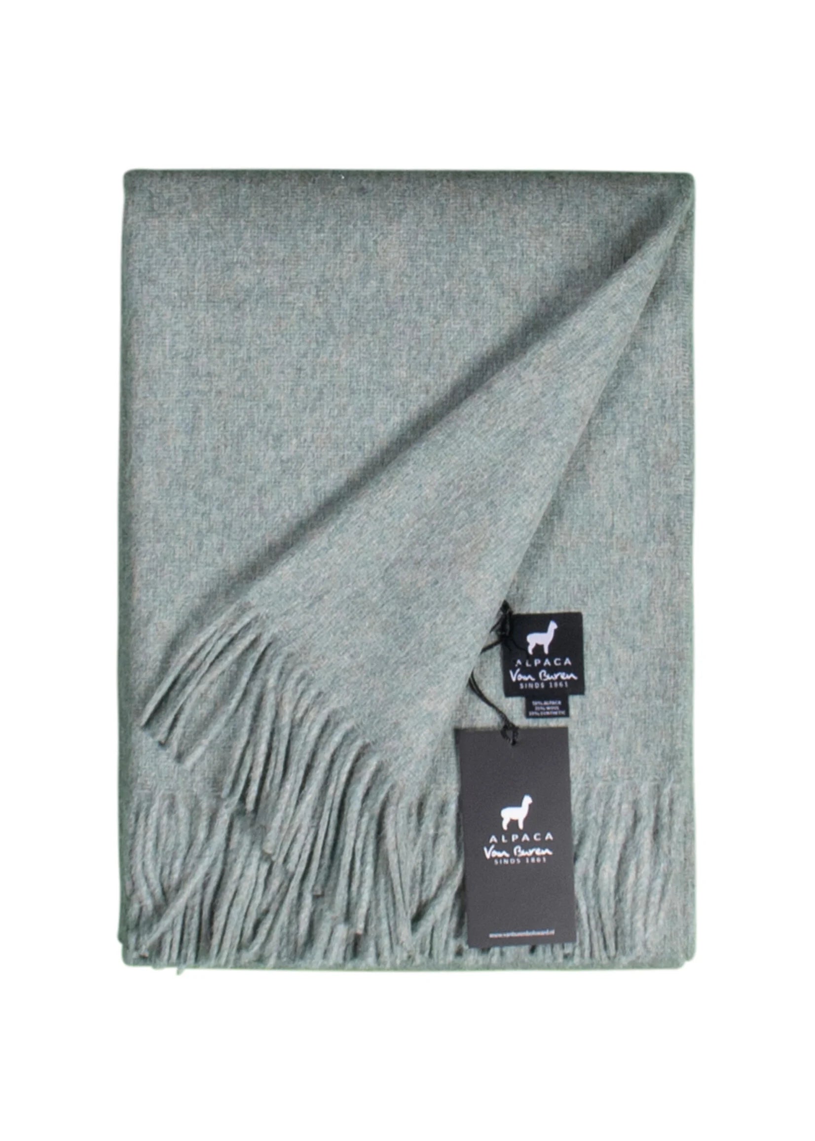 Alpaca Bedspread Ylva - Pure Alpaca Wool in Vintage Blue - 200x150 cm