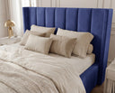 Designer Polsterbett Viola in Samt – Blau
