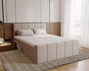 Celeste Velvet Box Spring Bed with Storage