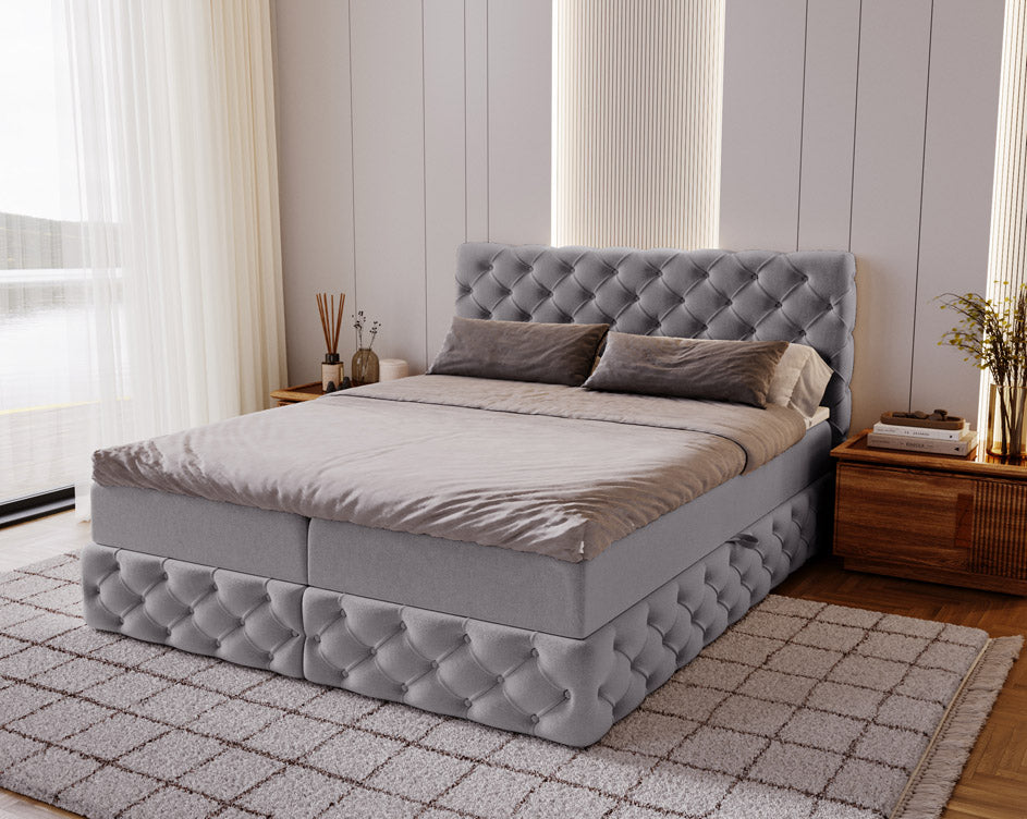 Boxspringbett Eden in Samt mit Stauraum