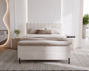 Lumière Box Spring Bed in Velvet with Storage