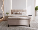 Lumière Box Spring Bed in Velvet with Storage