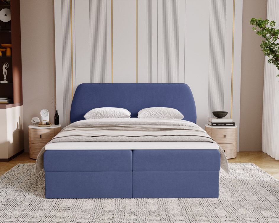 Boxspringbett Pure in Samt mit Stauraum