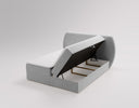 Pure Boxspring Bed in Velvet with Storage