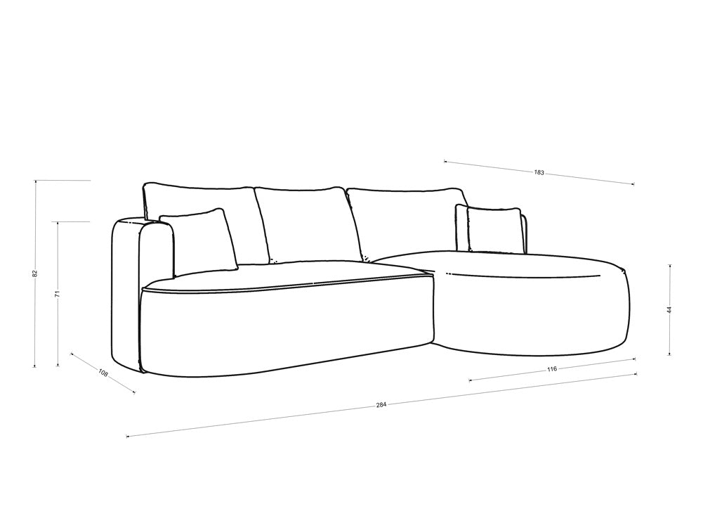 Designer L Sofa Lucca in Velvet