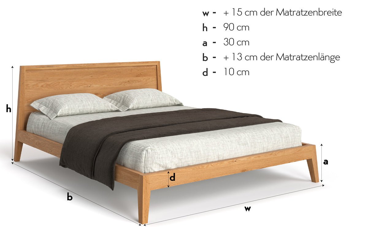 Designer Wooden Bed Kaja made of solid Oak