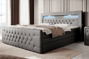 Boxspringbett Sonno mit RGB, USB und Stauraum