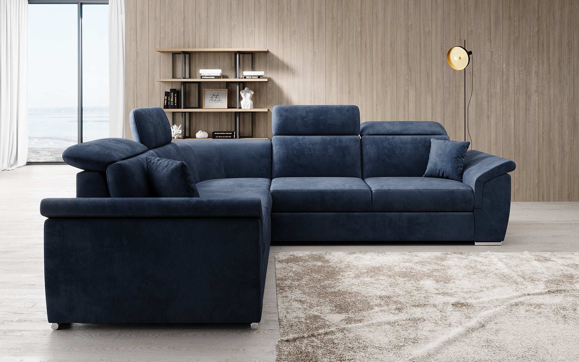 Designer Sofa Fernando mit Schlaffunktion und Stauraum