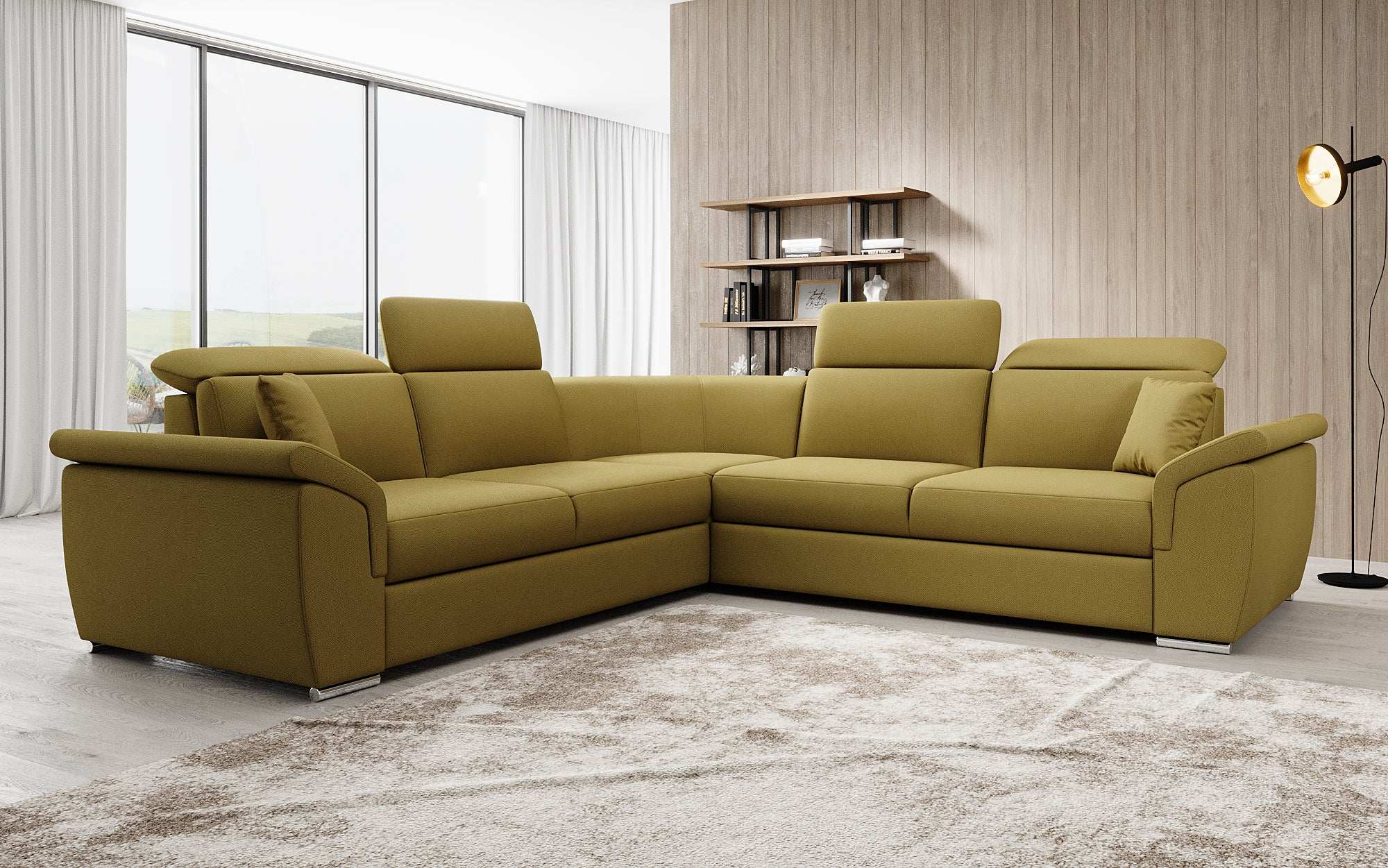 Designer Sofa Fernando mit Schlaffunktion und Stauraum