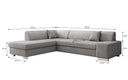 Designer Ecksofa Pina mit Schlaf- und Klappfunktion