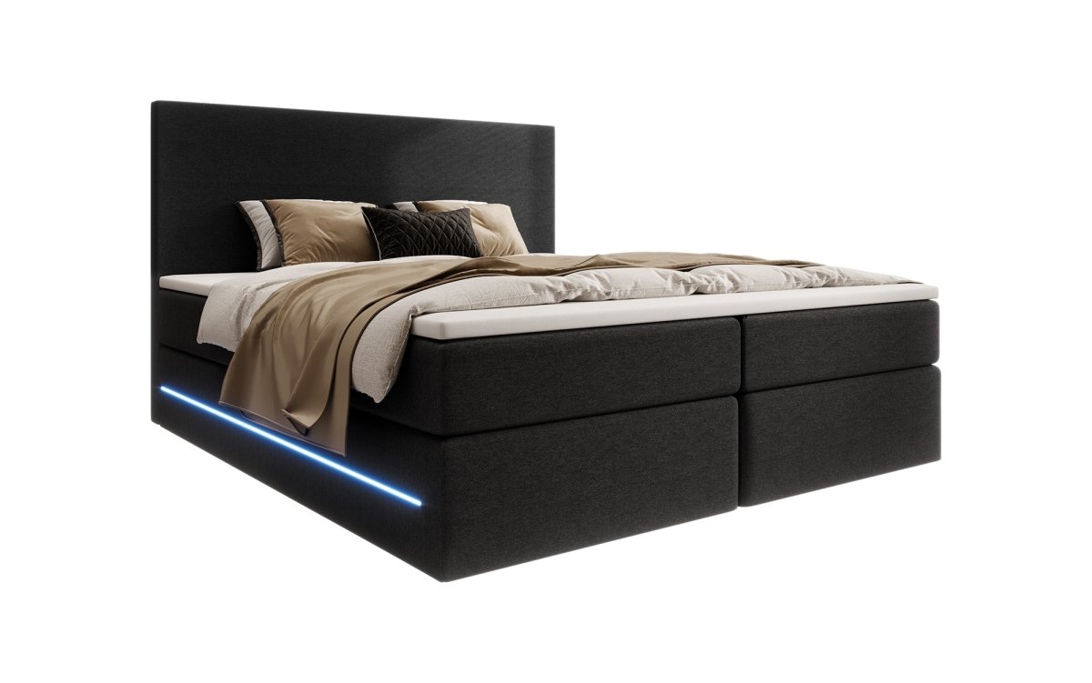 Boxspringbett Arito mit LED u. Stauraum - Luxusbetten24