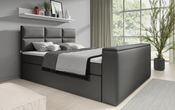 Boxspringbett Carito mit TV Lift, USB und Stauraum
