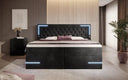 Boxspringbett Carlotta mit LED, Stauraum und USB (Samt) - Luxusbetten24
