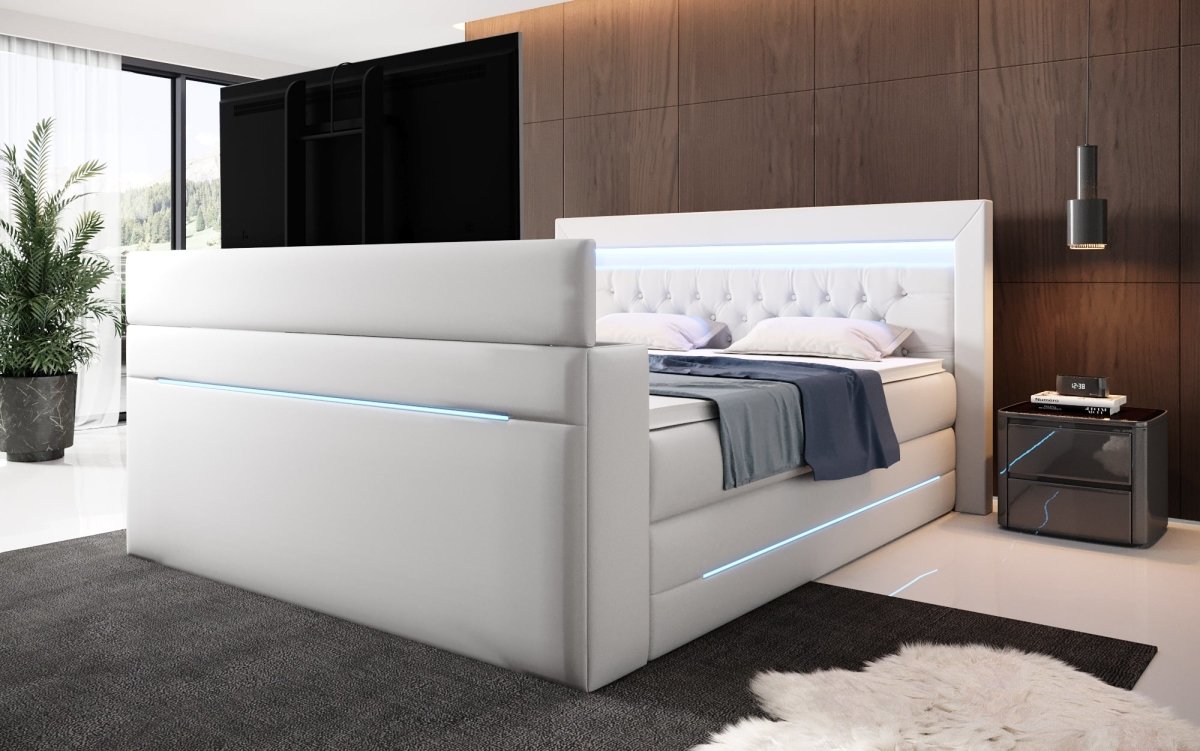 Boxspringbett Merkur mit TV Lift und RGB - Luxusbetten24