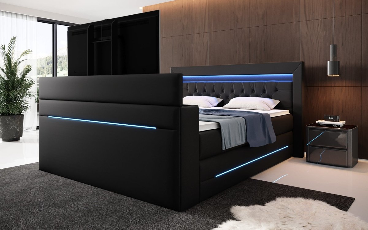 Boxspringbett Merkur mit TV Lift und RGB - Luxusbetten24