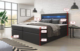 Boxspringbett Repos mit LED und USB - Luxusbetten24