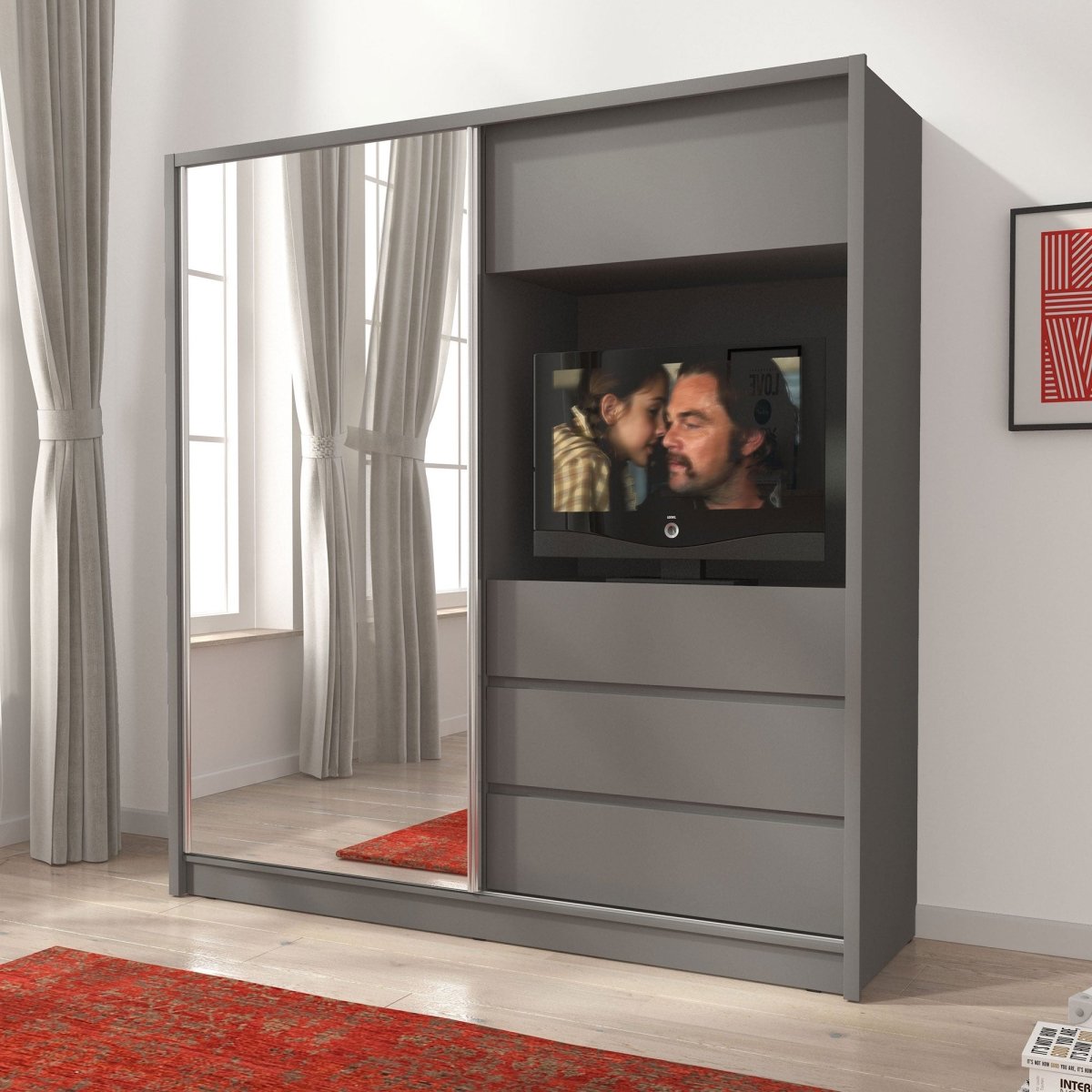 Designer Schrank Cosmo mit TV Vorrichtung - Luxusbetten24