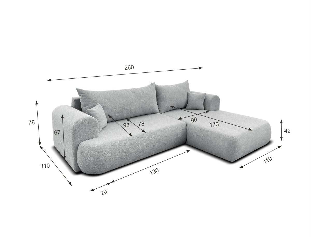 Designer Sofa Baron L mit Schlaffunktion und Stauraum - Luxusbetten24