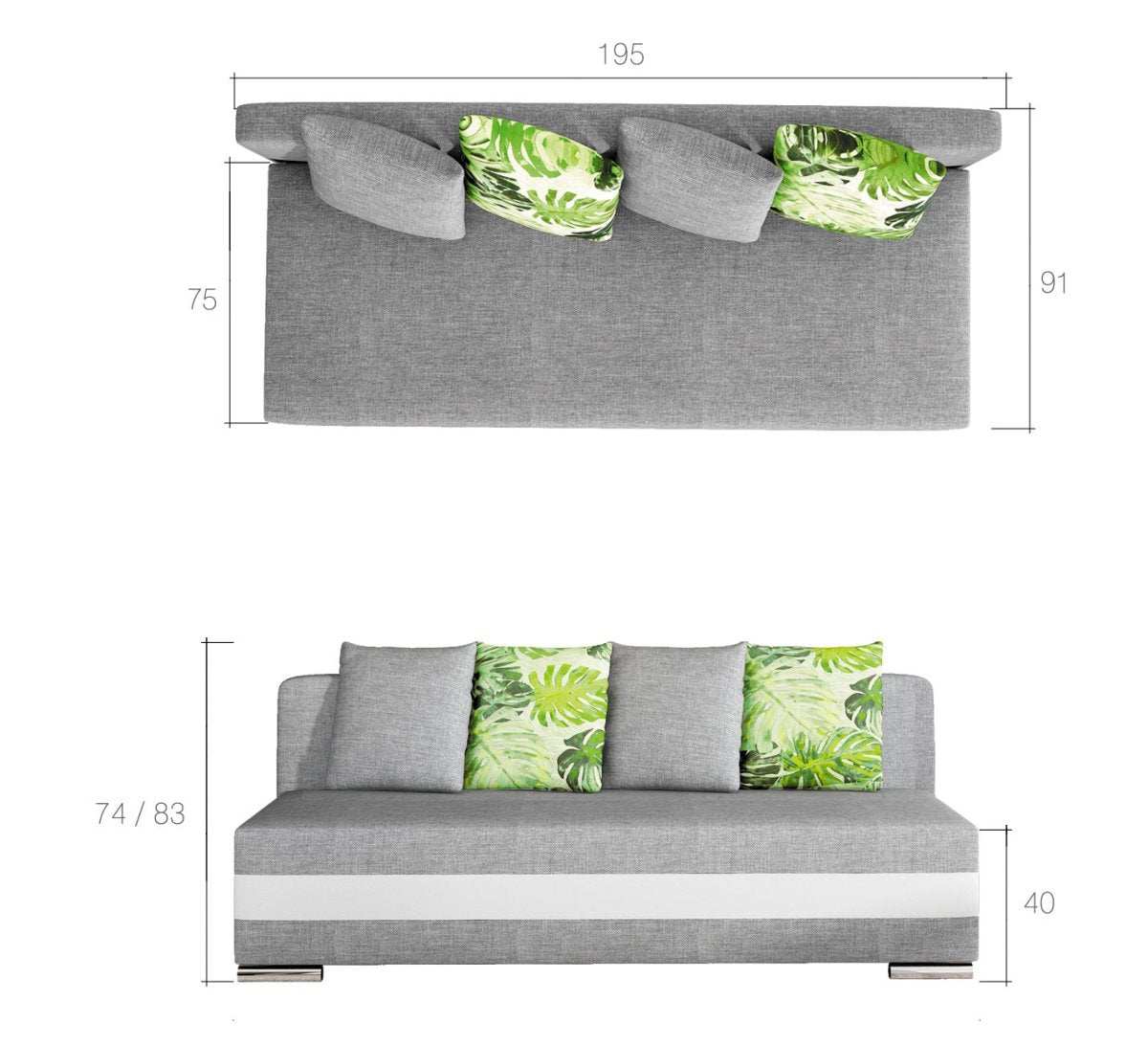 Designer Sofa Calia mit Schlaffunktion und Stauraum - Luxusbetten24