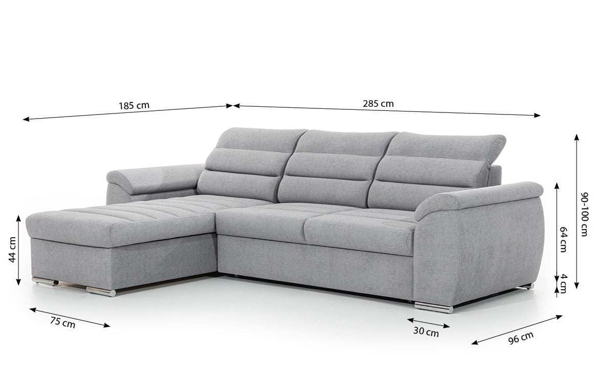 Designer Sofa Lima mit Schlaf- und Klappfunktion - Luxusbetten24