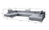 Designer Sofa Positano mit Schlaf- und Klappfunktion (Stoff) - Luxusbetten24