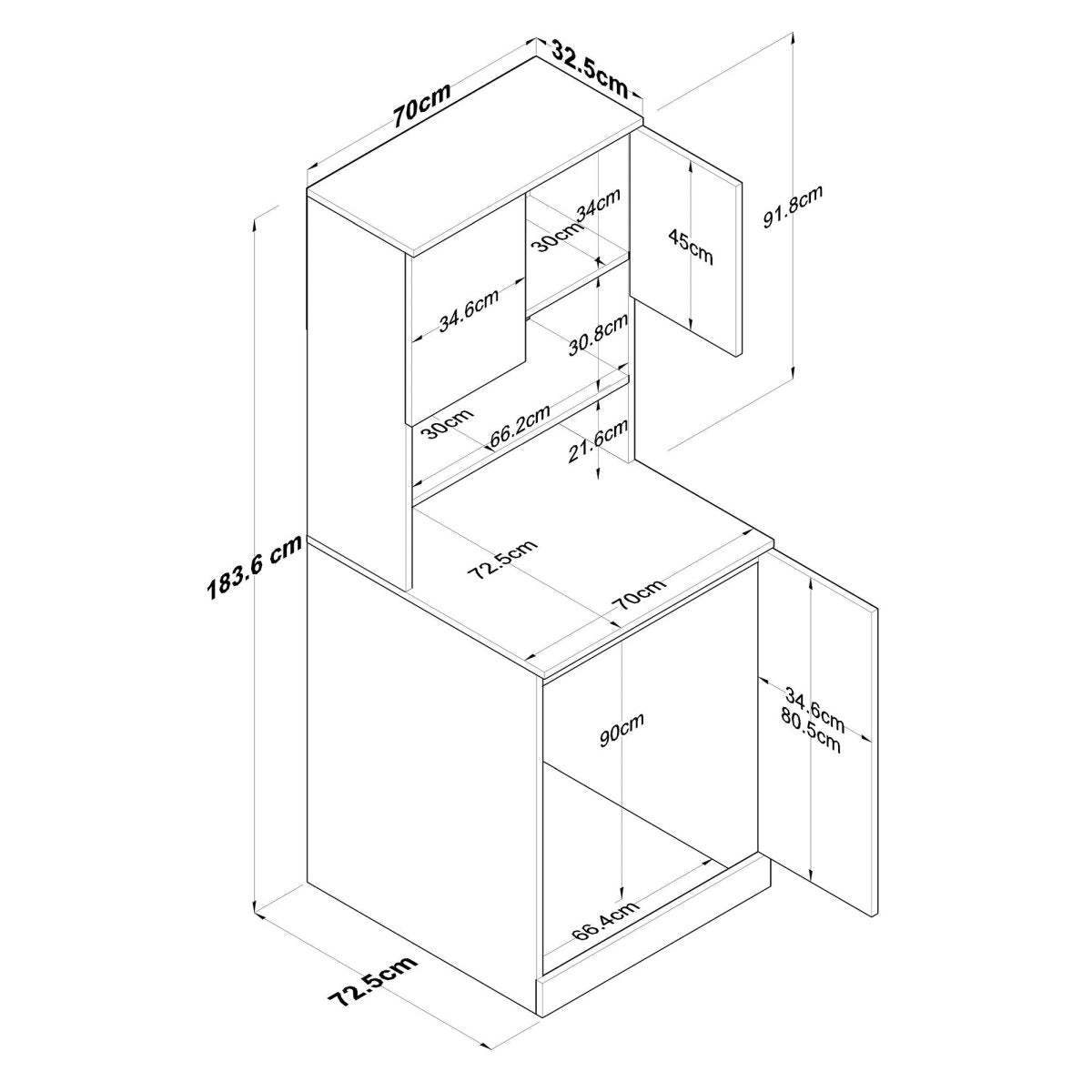 Designer Waschmaschinen - Schrank Luvano - Luxusbetten24